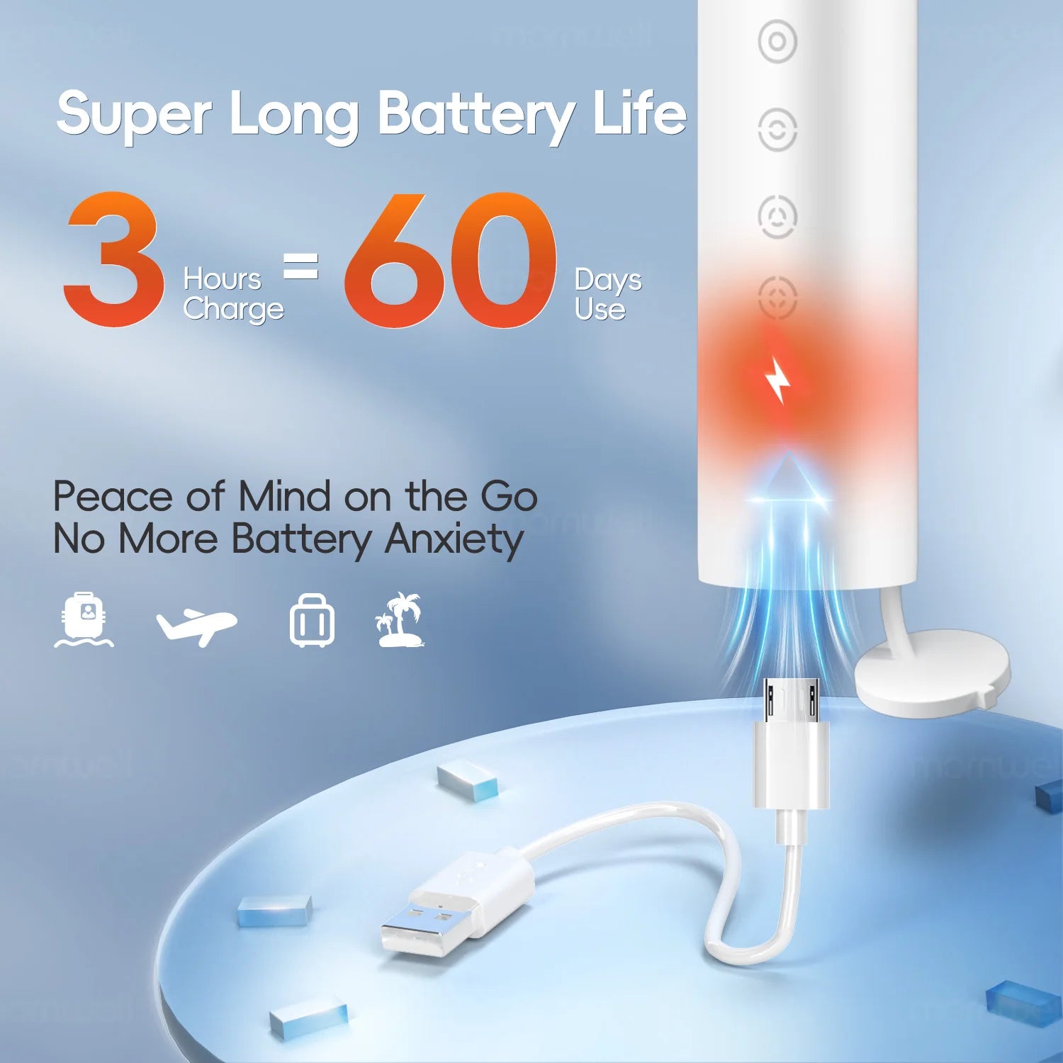 Rechargeable Sonic Electric Toothbrush with 6 Cleaning Modes - 2