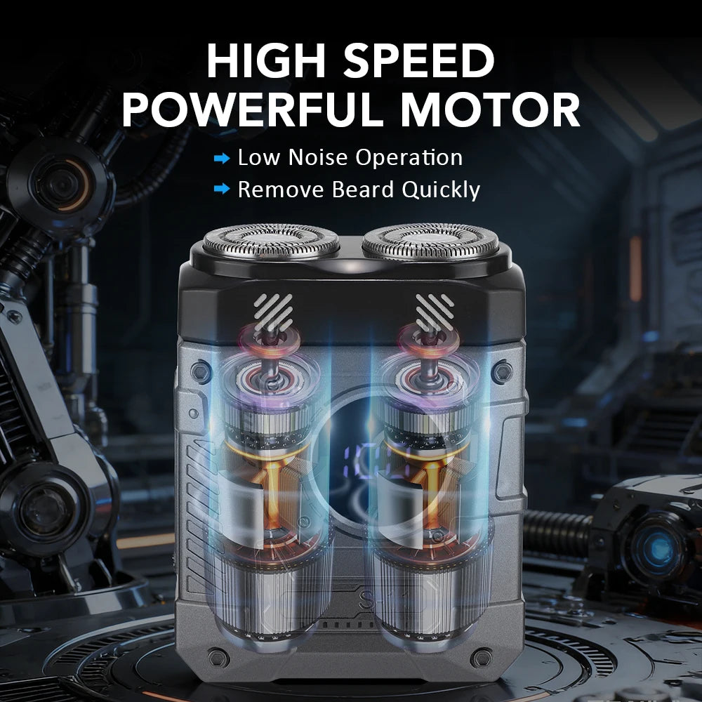 Portable Electric Dual-Head Shaver for Men with LED Display