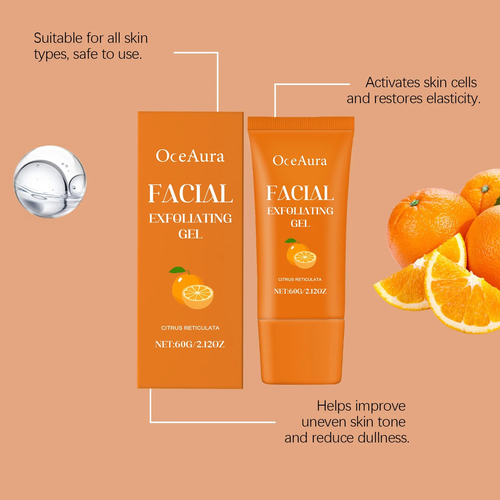 Brightening Orange Facial Exfoliating Gel - 8