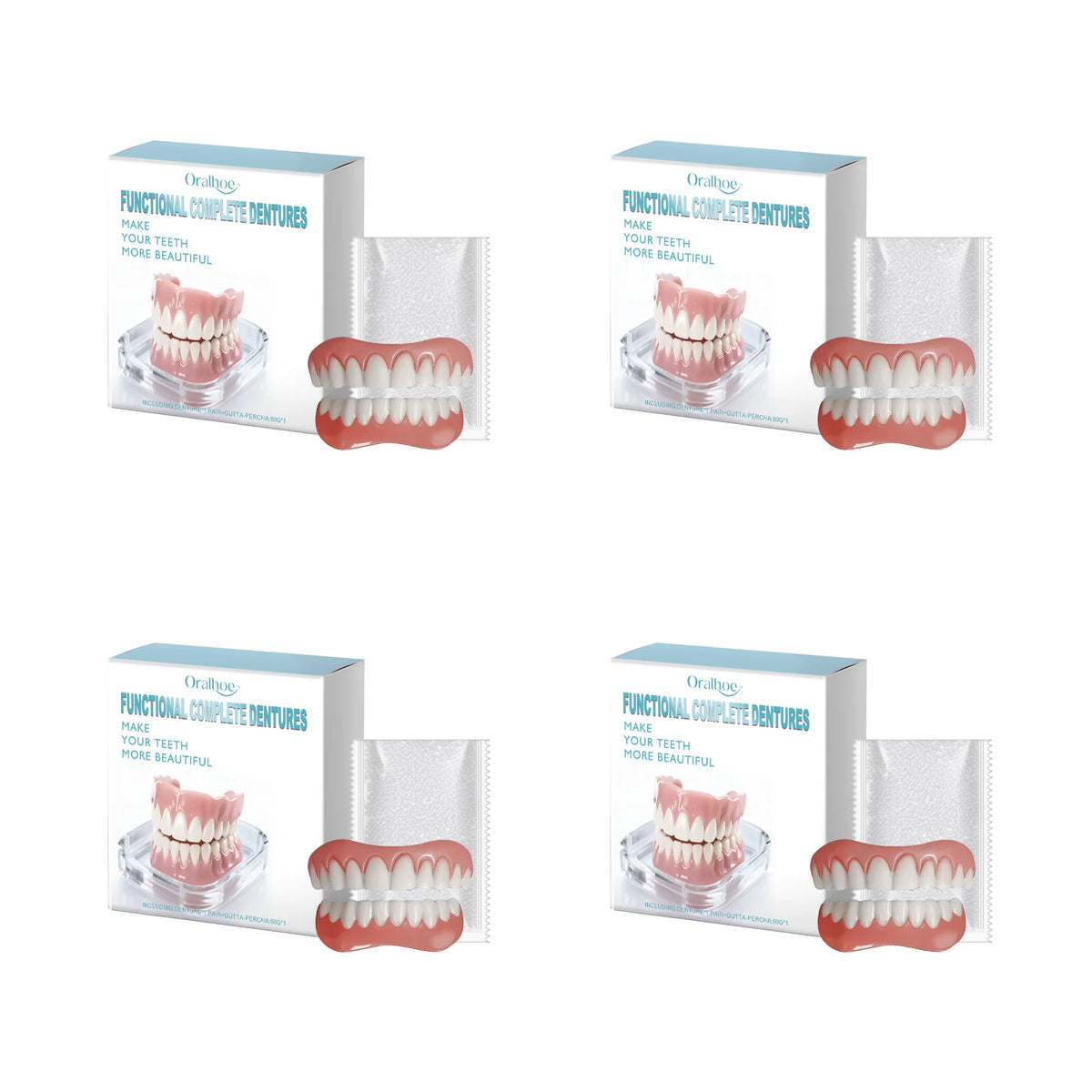 Cosmetic Denture Set for Temporary Smile Enhancement