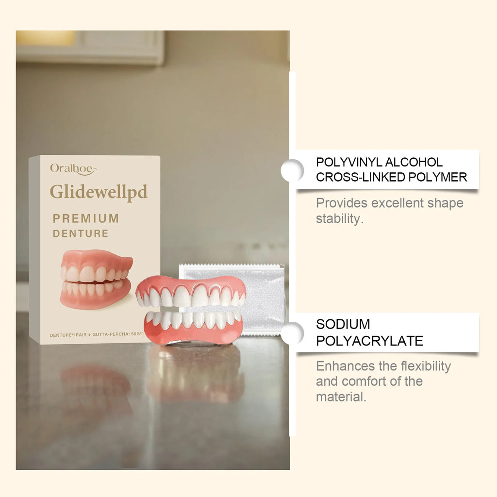 Temporary Silicone Cosmetic Dentures for Missing Teeth