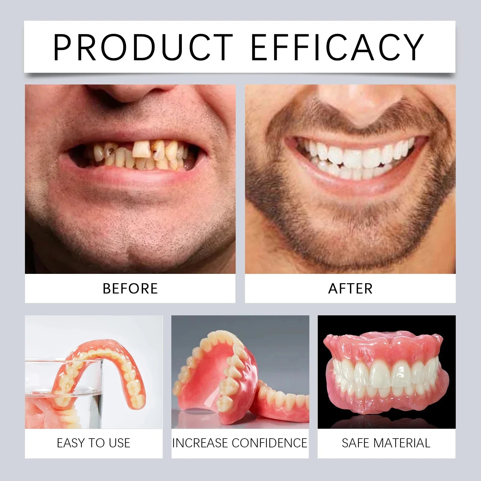 Instant Smile Cosmetic Denture Fitting Kit for Natural Teeth Alignment - 16