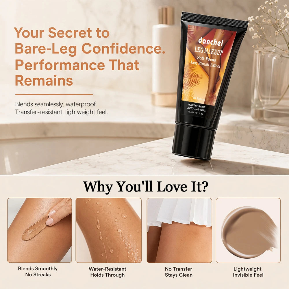 Waterproof Leg Foundation and Body Makeup with Application Glove - 4