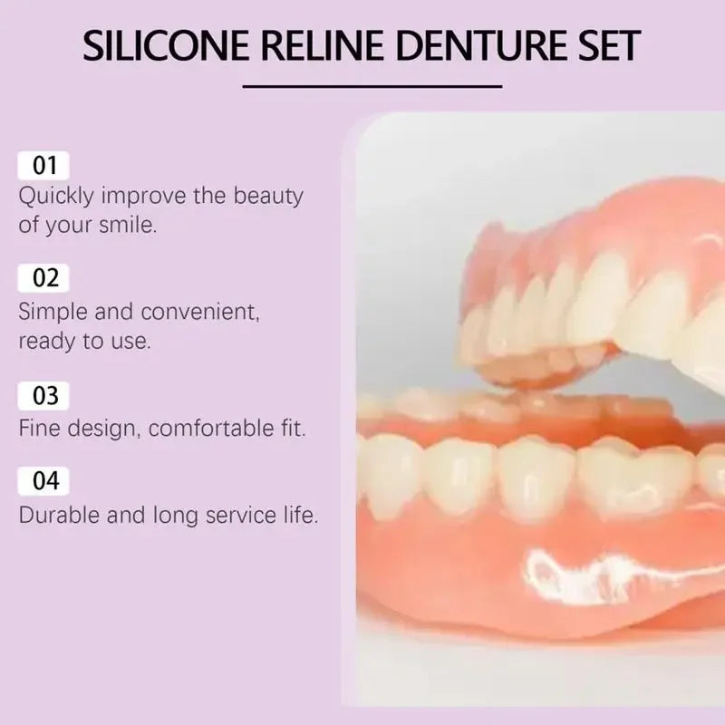 Temporary Silicone Denture Reliner and Teeth Whitening Set - 3
