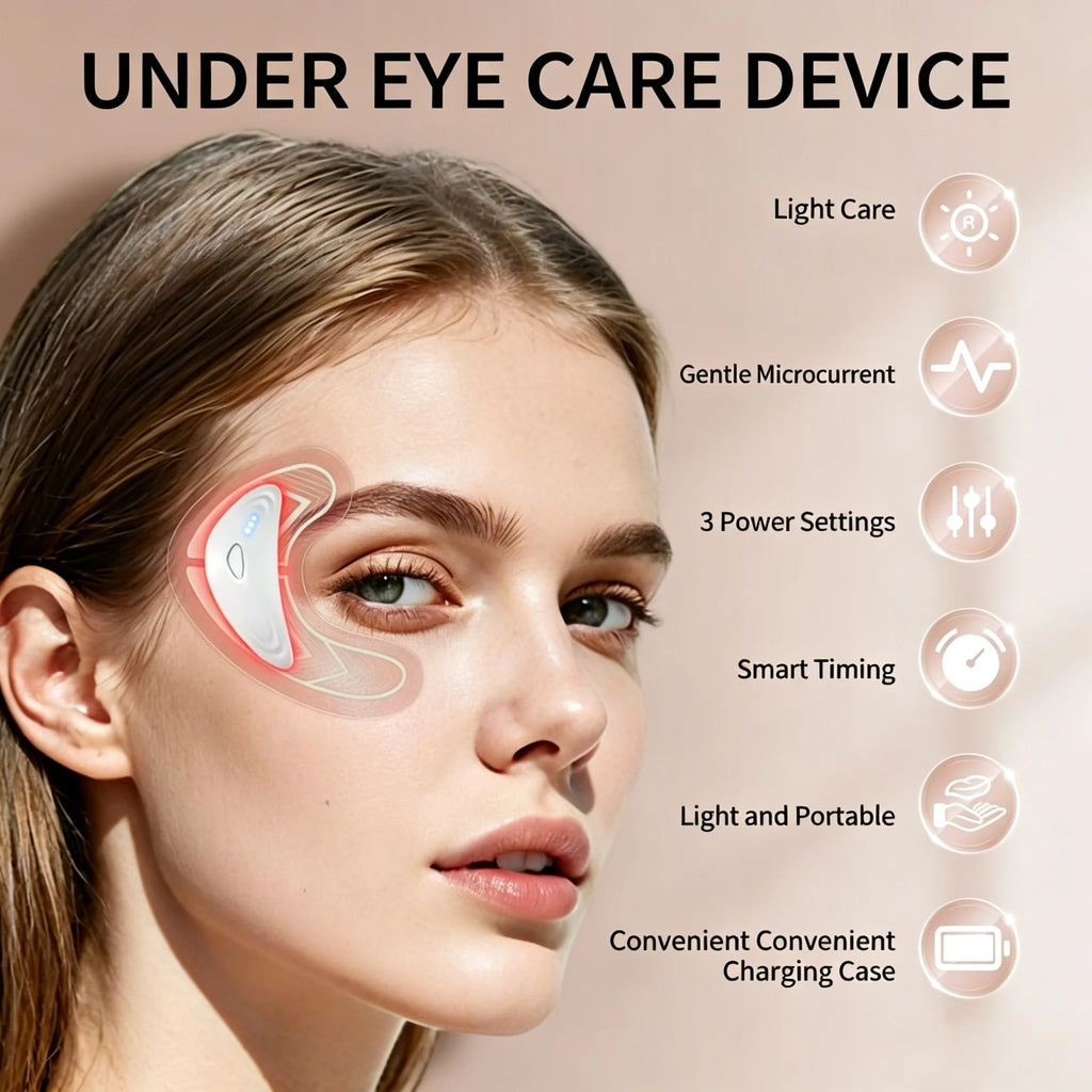 Red Light Microcurrent Under-Eye Massager for Dark Circles