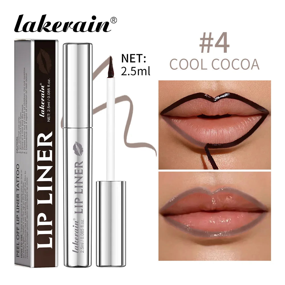 Peel-Off Tattoo Lip Liner for Long-Lasting Waterproof Color