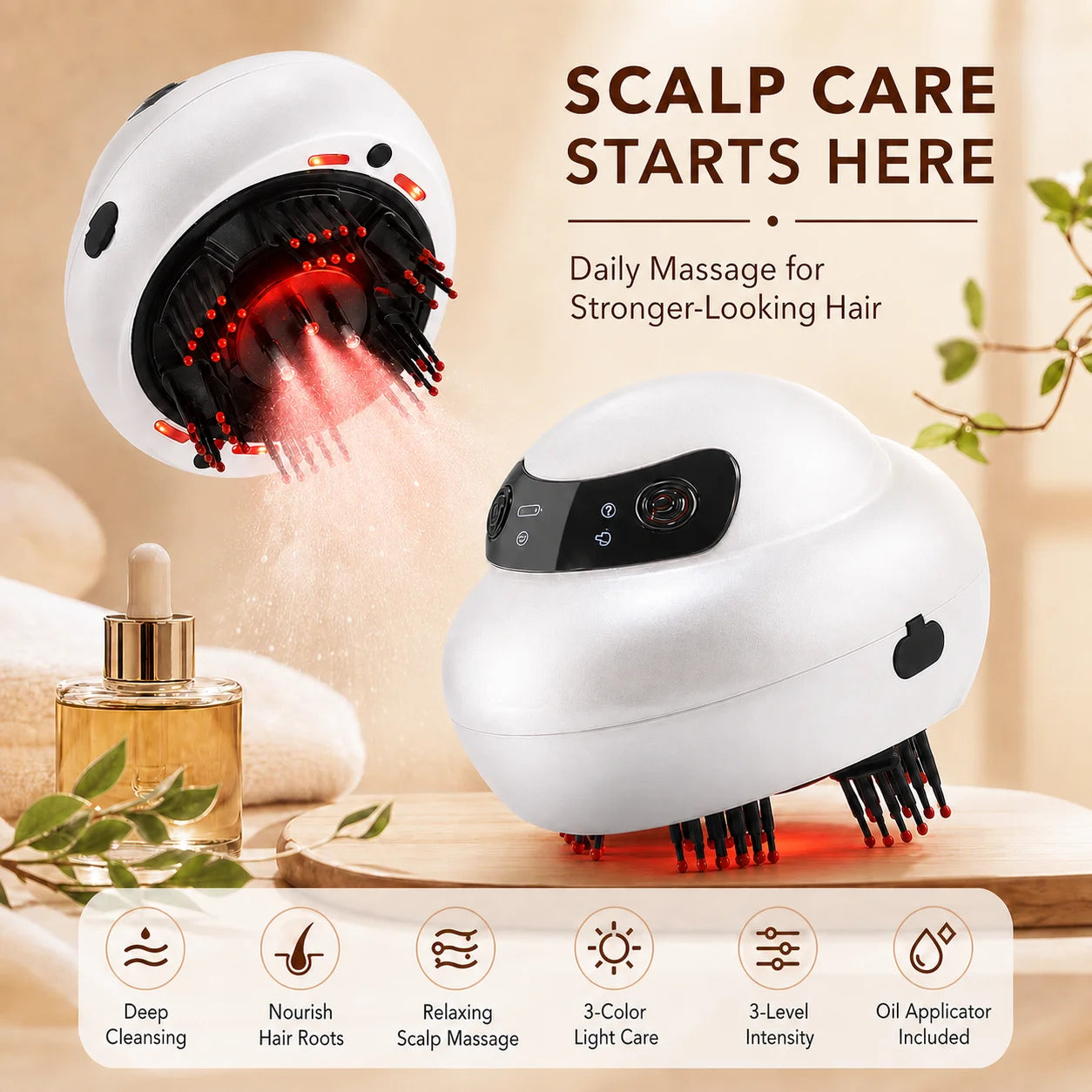 Electric Scalp Massager and Essential Oil Applicator Comb - 1