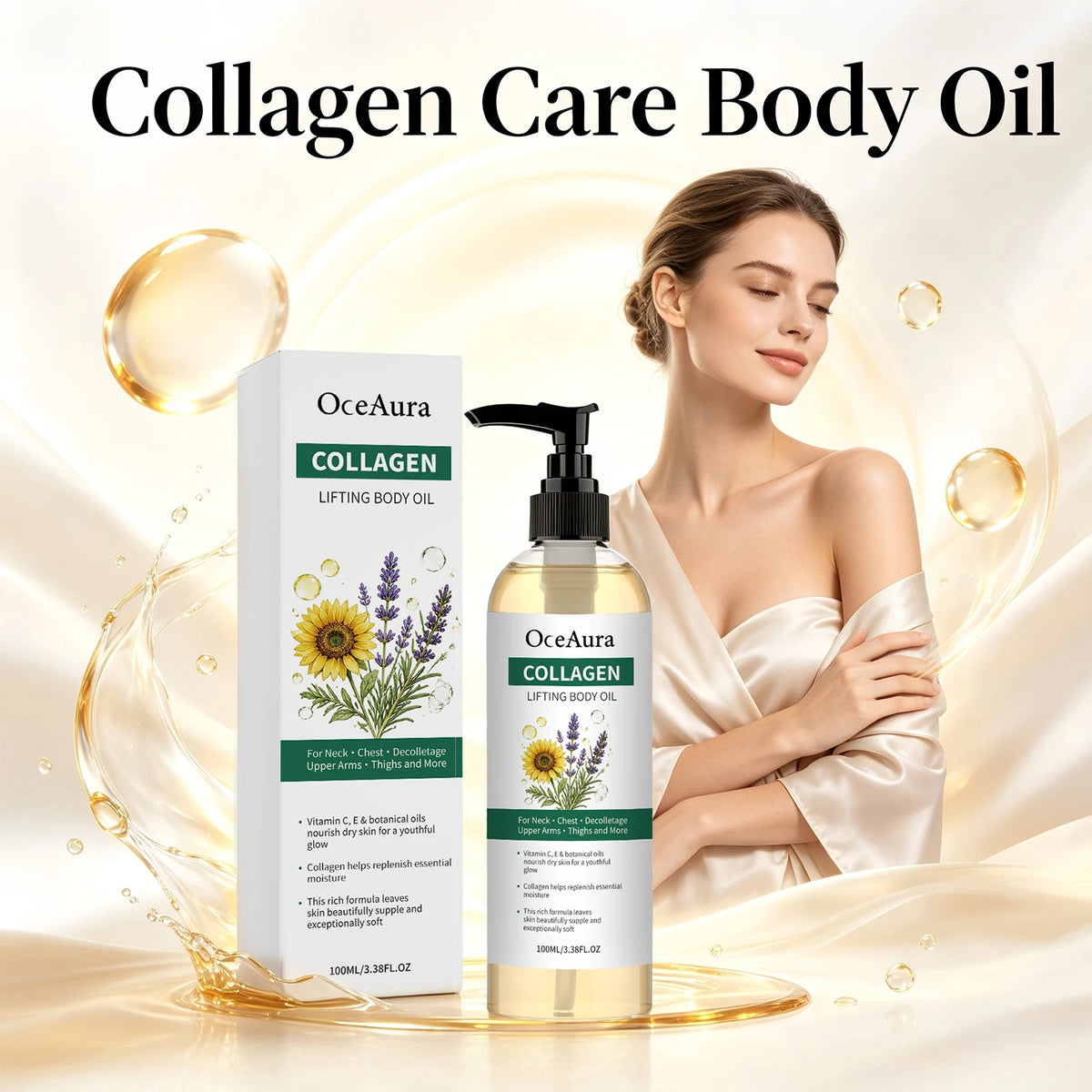 Collagen Nourishing Body Oil for Skin Hydration and Firming