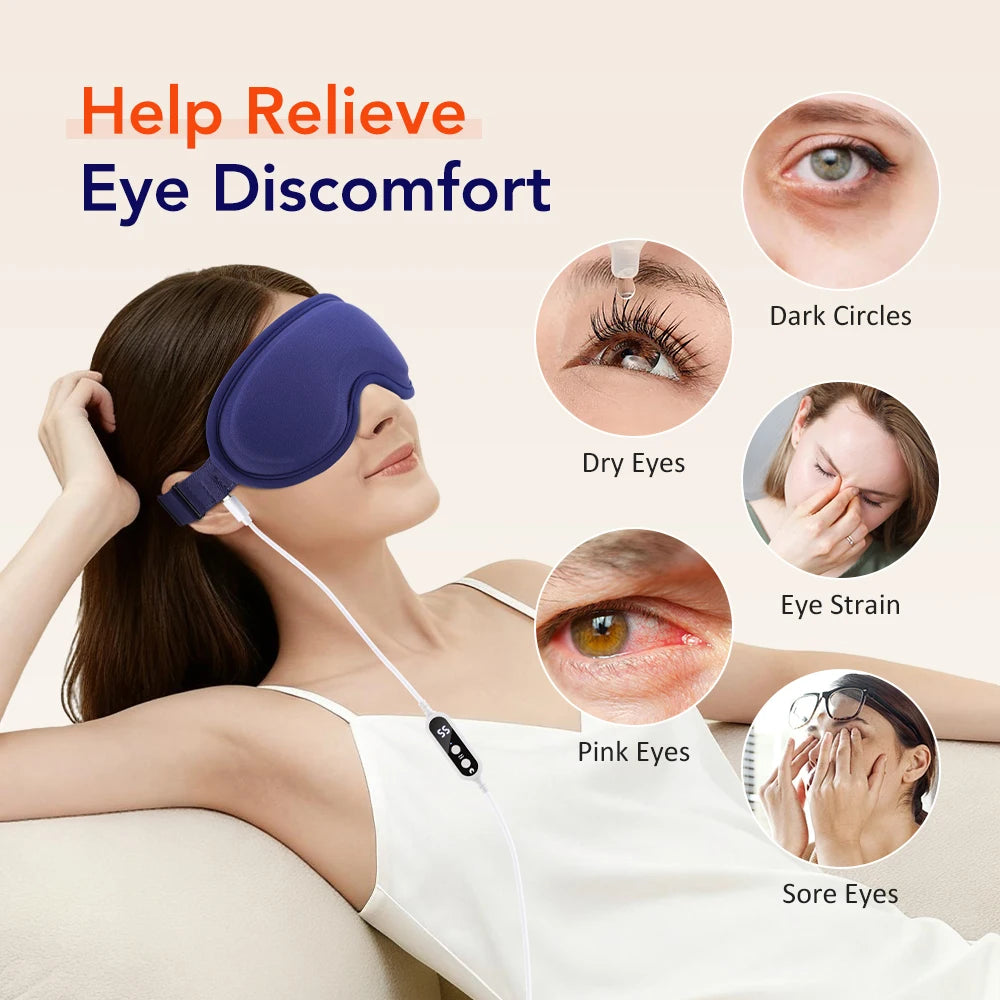 Heated 3D Massage Eye Mask for Dry Eyes and Stress Relief