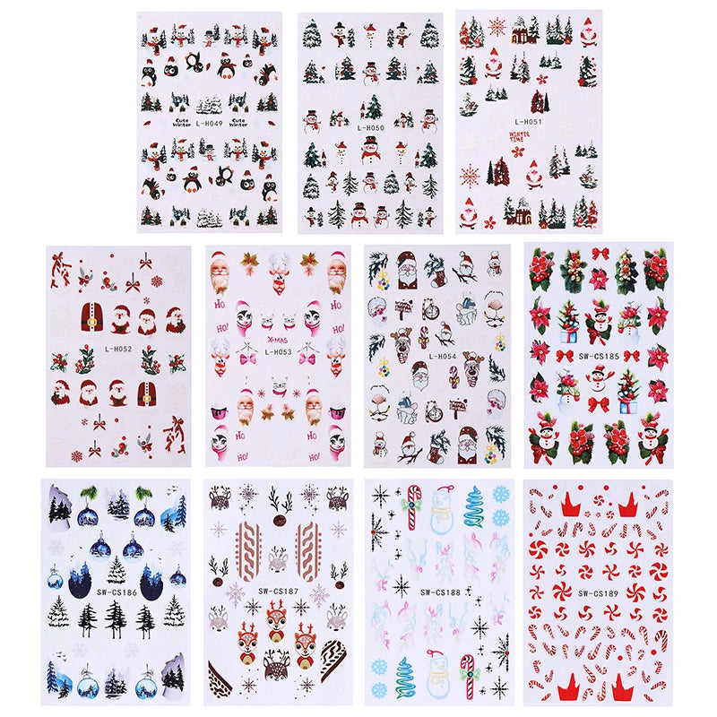 3D Christmas Cartoon Nail Art Sticker Decals