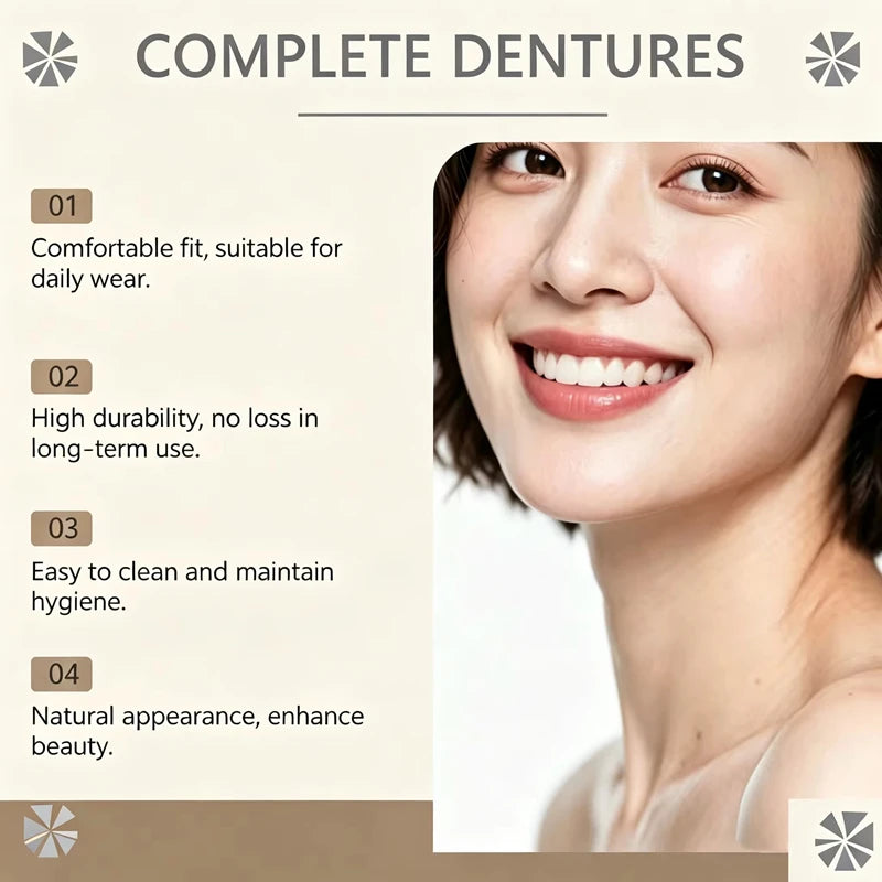 Comfortable Silicone Upper and Lower Denture Set