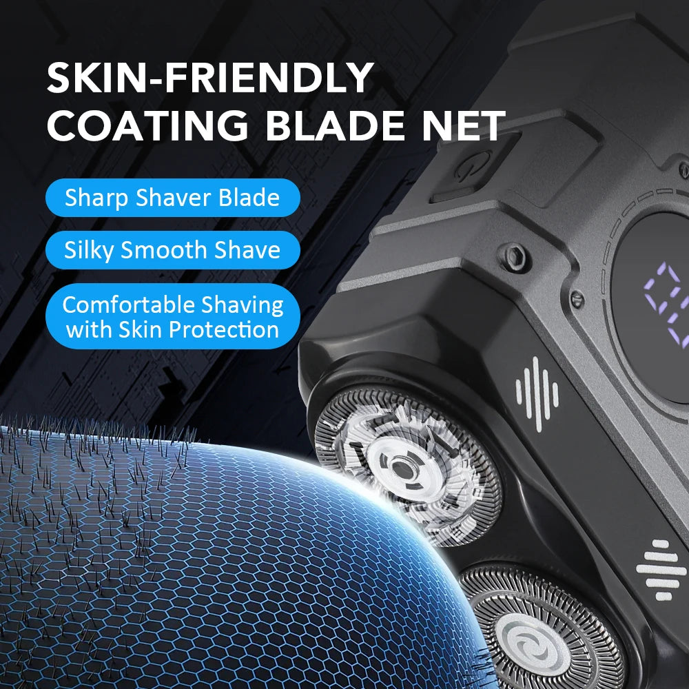 Portable Electric Dual-Head Shaver for Men with LED Display