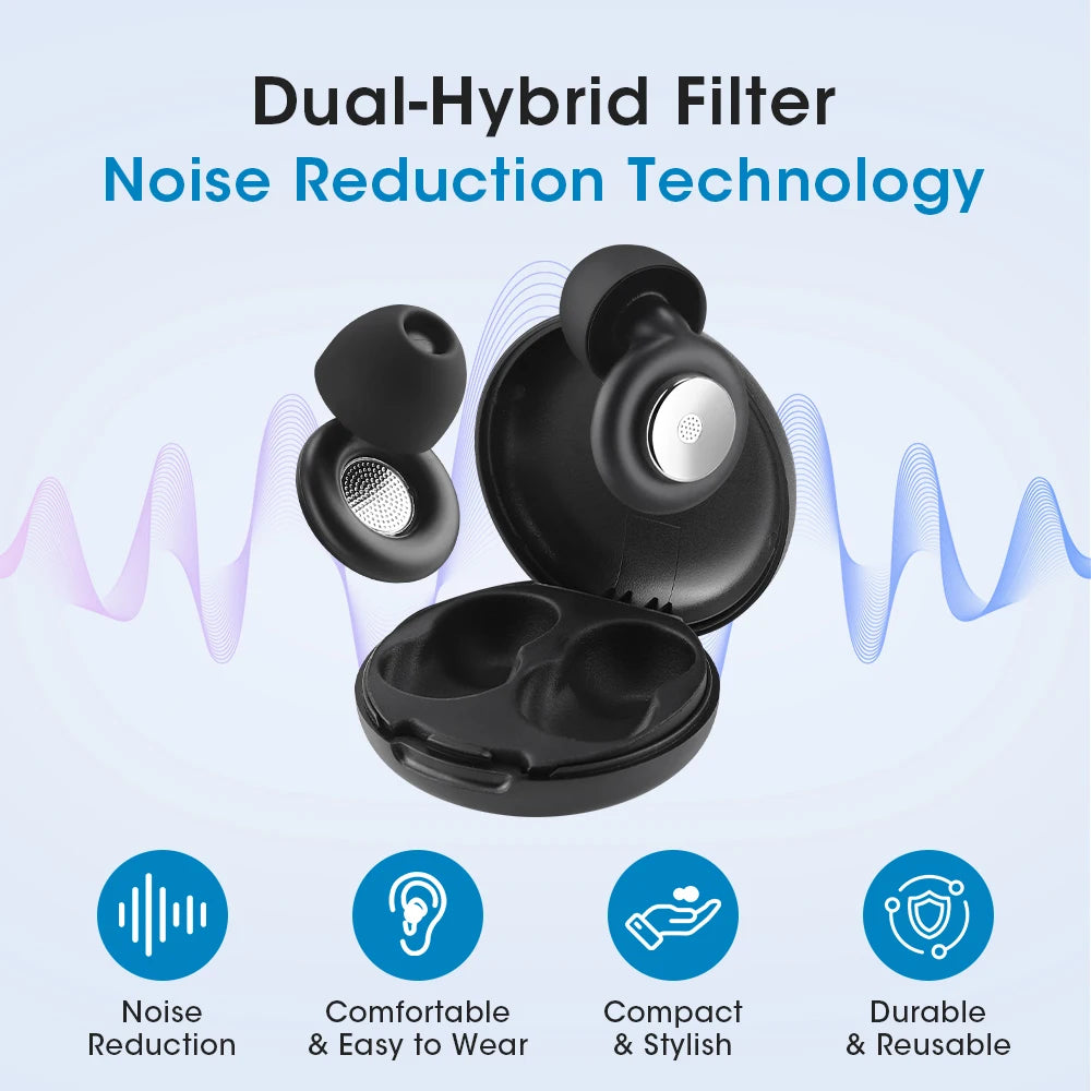 Reusable Noise-Canceling Sleep Earplugs with Storage Case - 4
