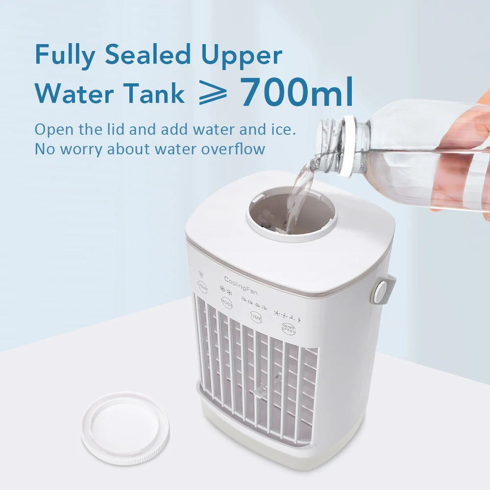 3-in-1 Portable Desktop Air Cooler and Humidifier Fan - 6