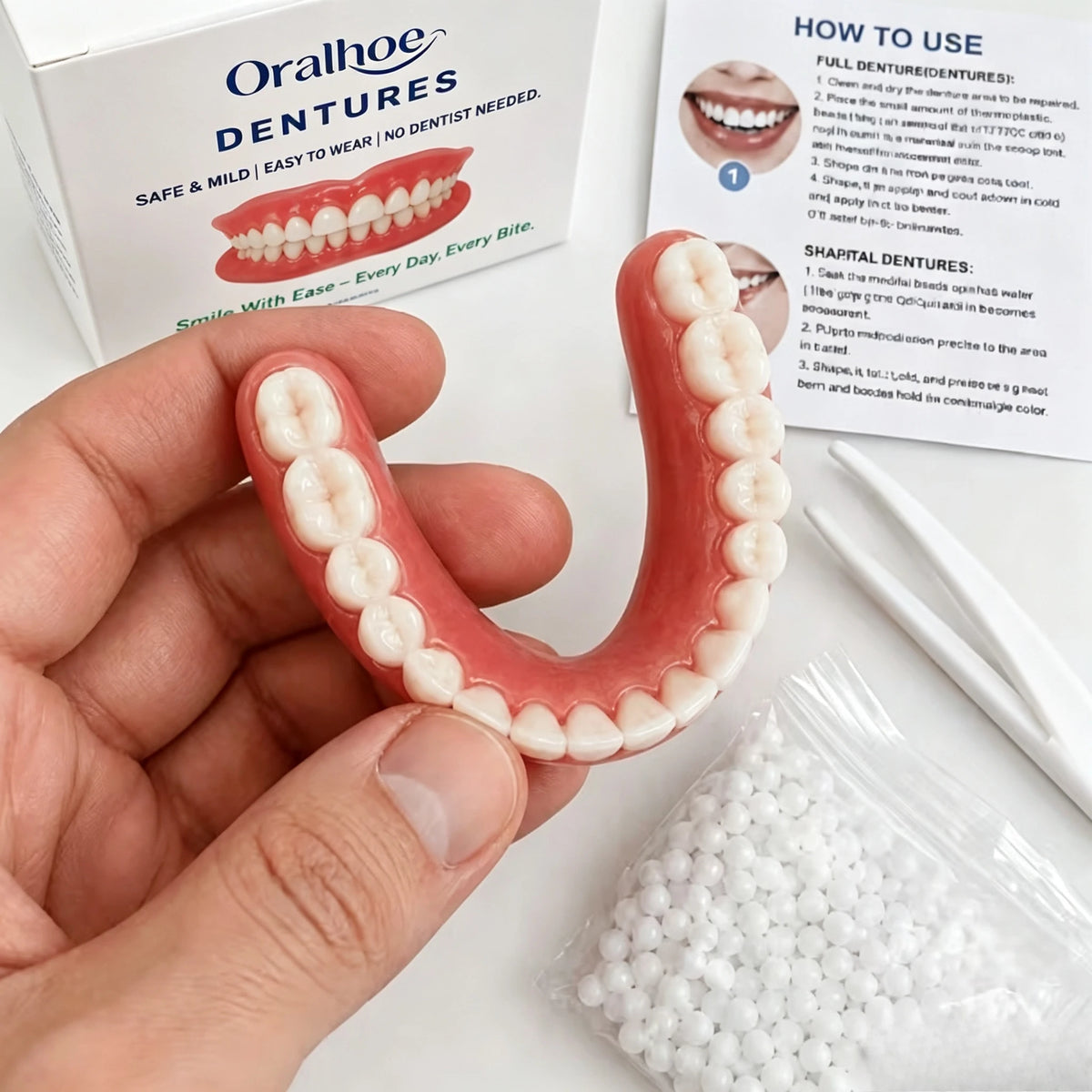 Adjustable Cosmetic Denture Set for Instant Smile Restoration