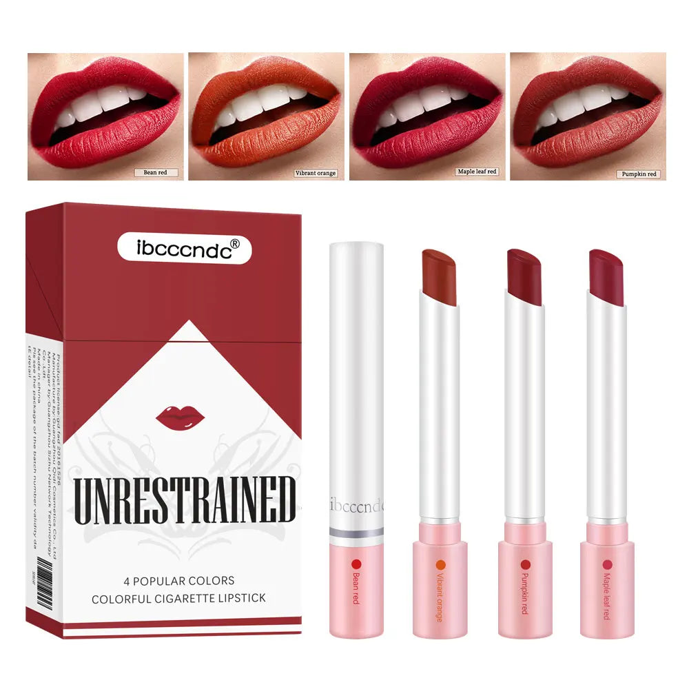 4-Piece Velvet Matte Lipstick Set Waterproof Long-Lasting