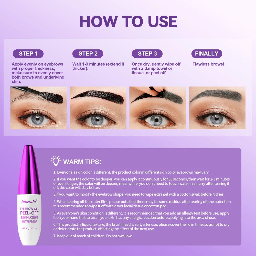 Waterproof Peel-Off Eyebrow Tint Gel