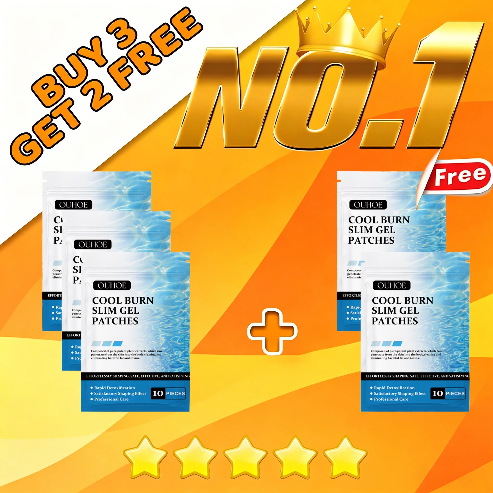 Cooling Body Slimming Gel Patches - 10 Pack - 18