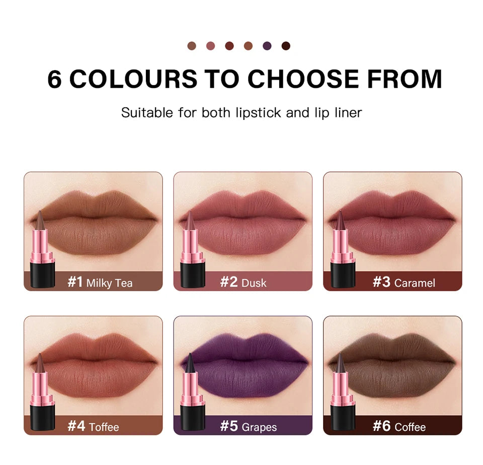 2-in-1 Waterproof Matte Lipstick and Lip Liner Crayon