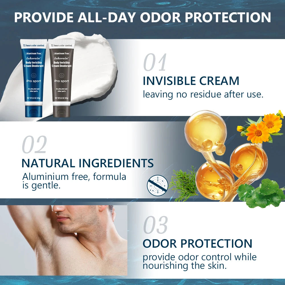 All-Day Invisible Body Deodorant Cream for Odor Control - 4