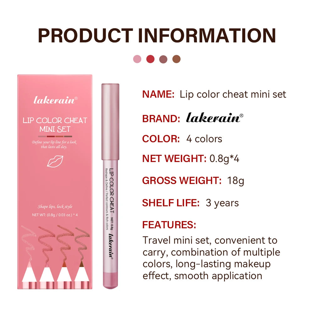 Waterproof Matte Lip Liner Pencil Set for Defined Lips - 7