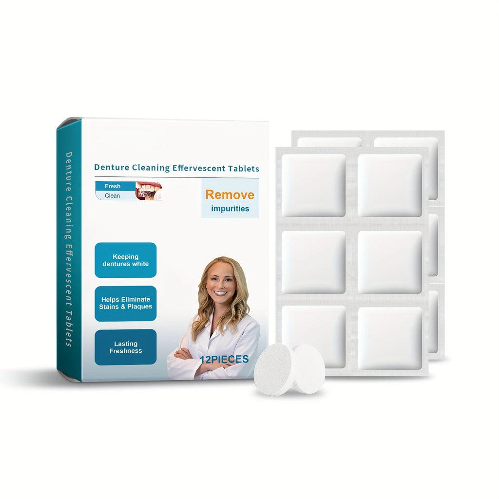 Effervescent Denture Cleaning Tablets - 12 Piece Deep Clean Kit