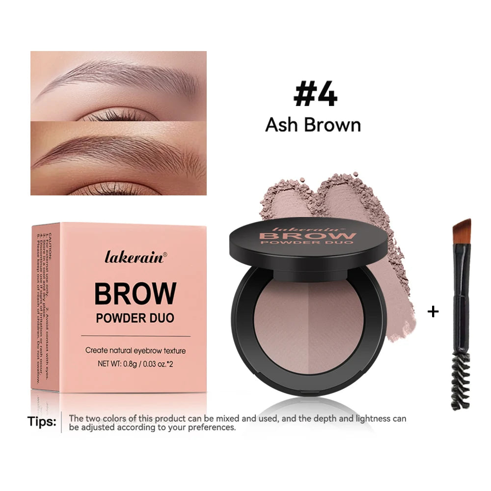 Dual-Tone Eyebrow Powder Palette with Grooming Brush - 20