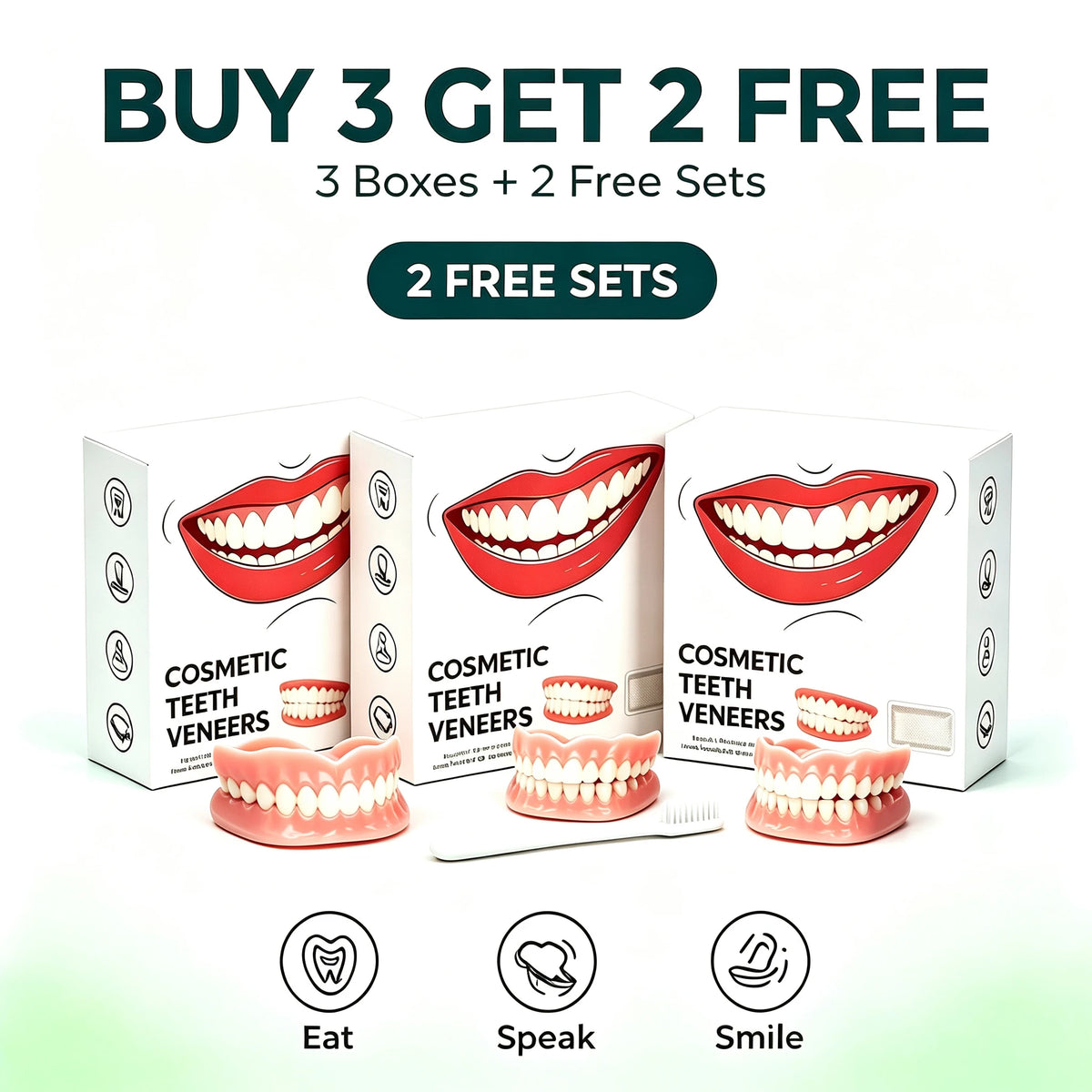 Comfort Fit Silicone Dentures Upper and Lower Set
