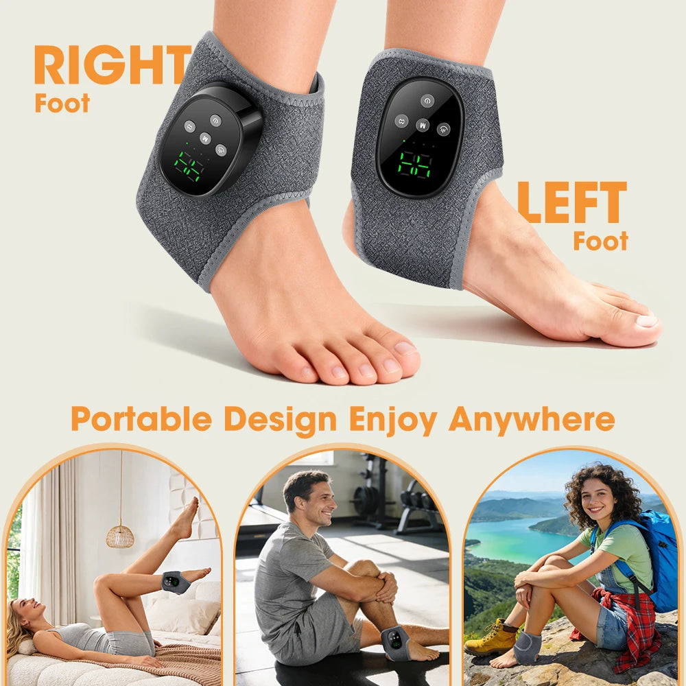 Cordless Heated Ankle Massager with Vibration Therapy
