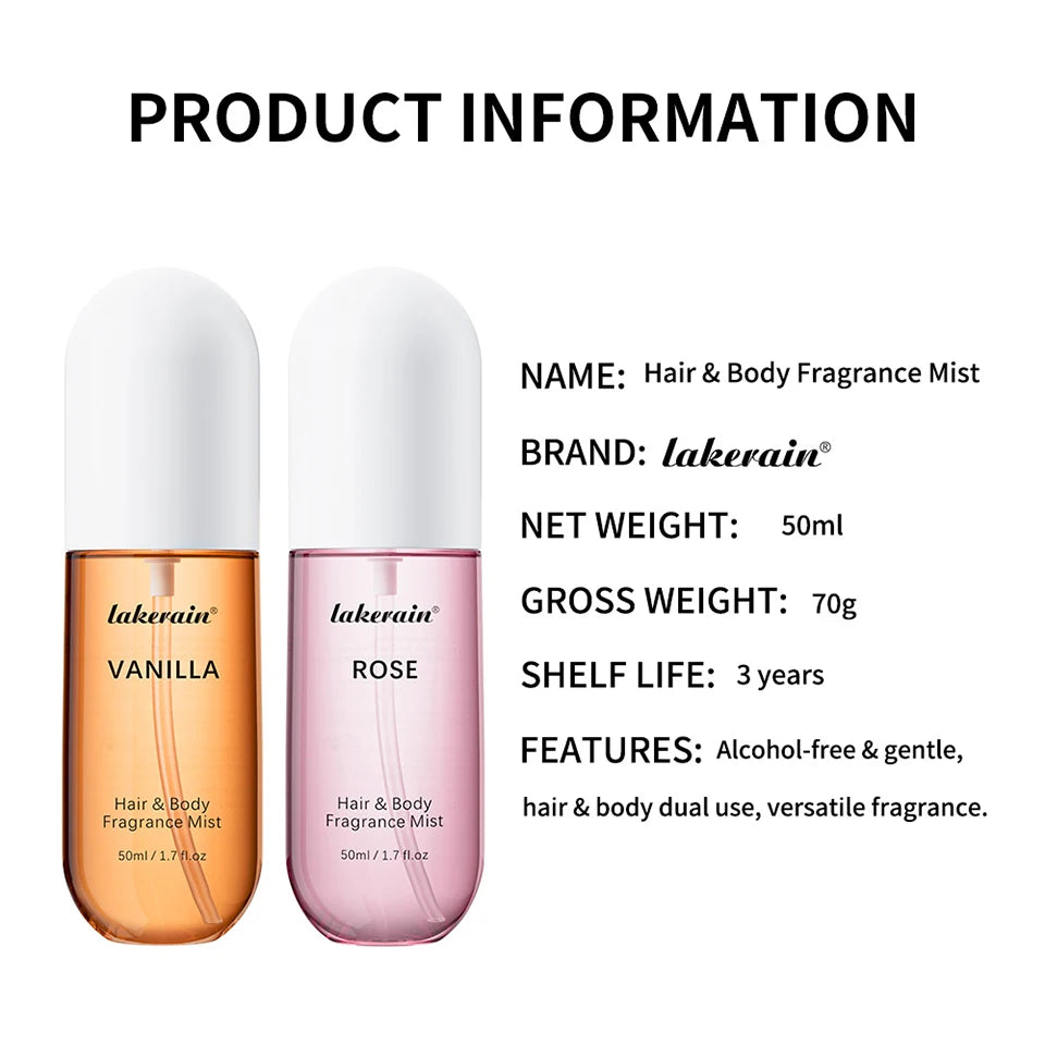 Vanilla and Rose Refreshing Hair and Body Fragrance Mist - 16