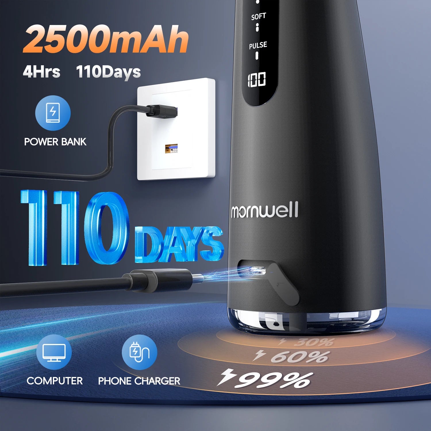 Portable Cordless Water Flosser for Teeth and Braces - 5