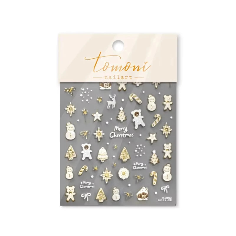 3D Christmas Cartoon Nail Art Sticker Decals