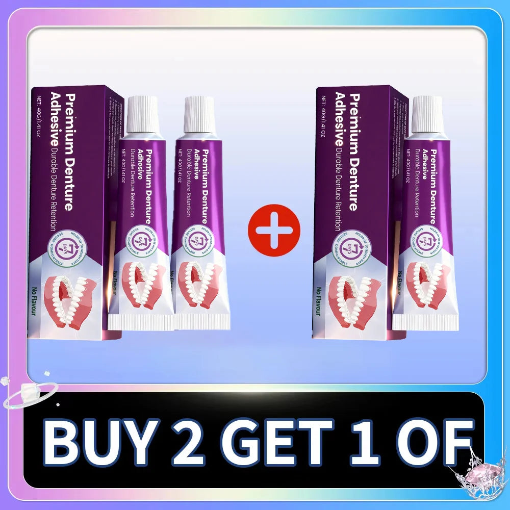 Long-Lasting Denture Adhesive Cream - 96-Hour Secure Hold