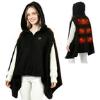 Wearable USB Graphene Heated Hooded Shawl