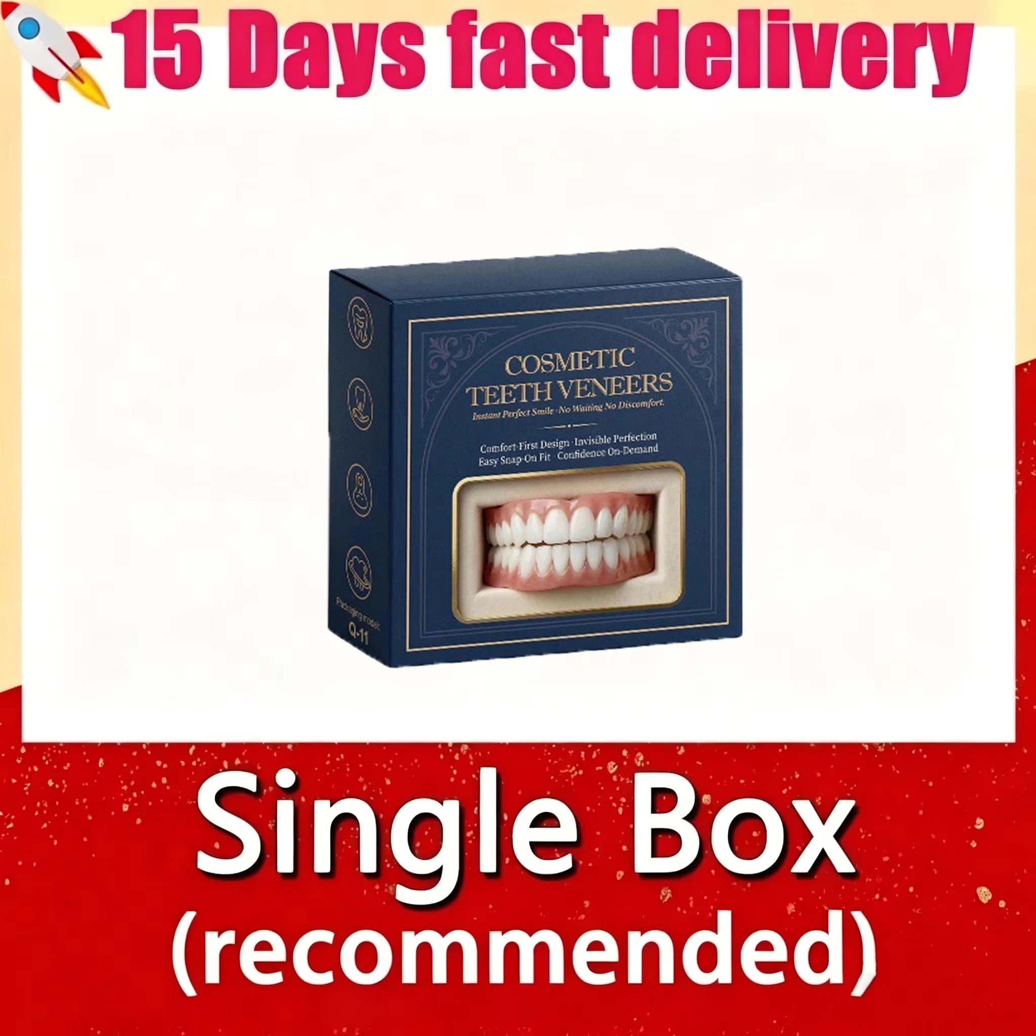 Full Mouth Cosmetic Denture Set with Storage Case - 14