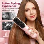 Fast-Heating Ionic Hair Straightening Brush for Frizz-Free Styling