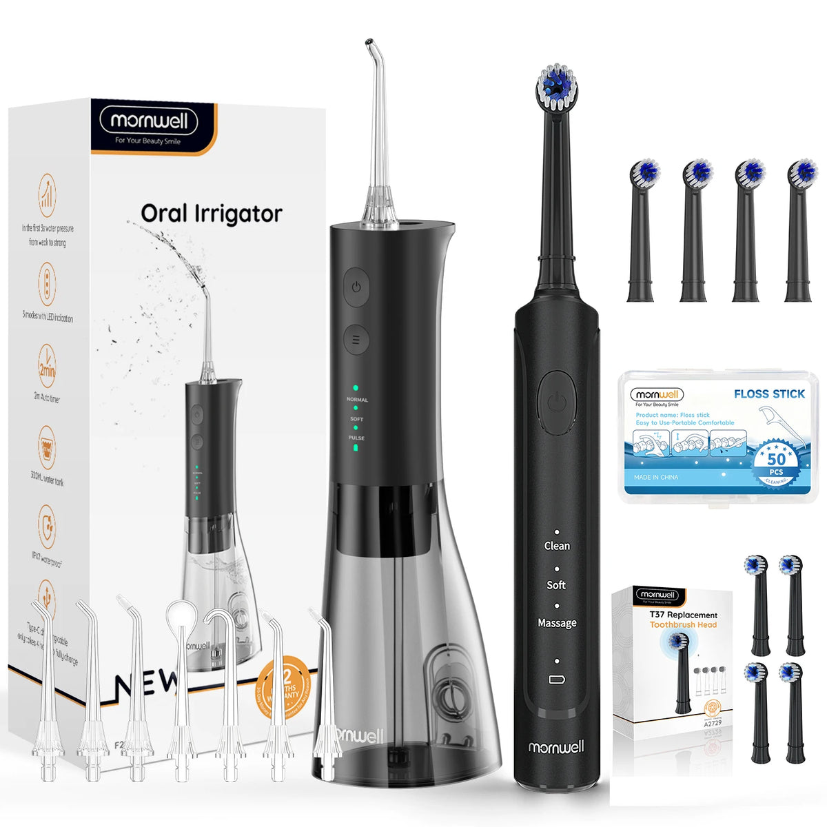 Portable Electric Water Flosser and Sonic Toothbrush Oral Care Kit