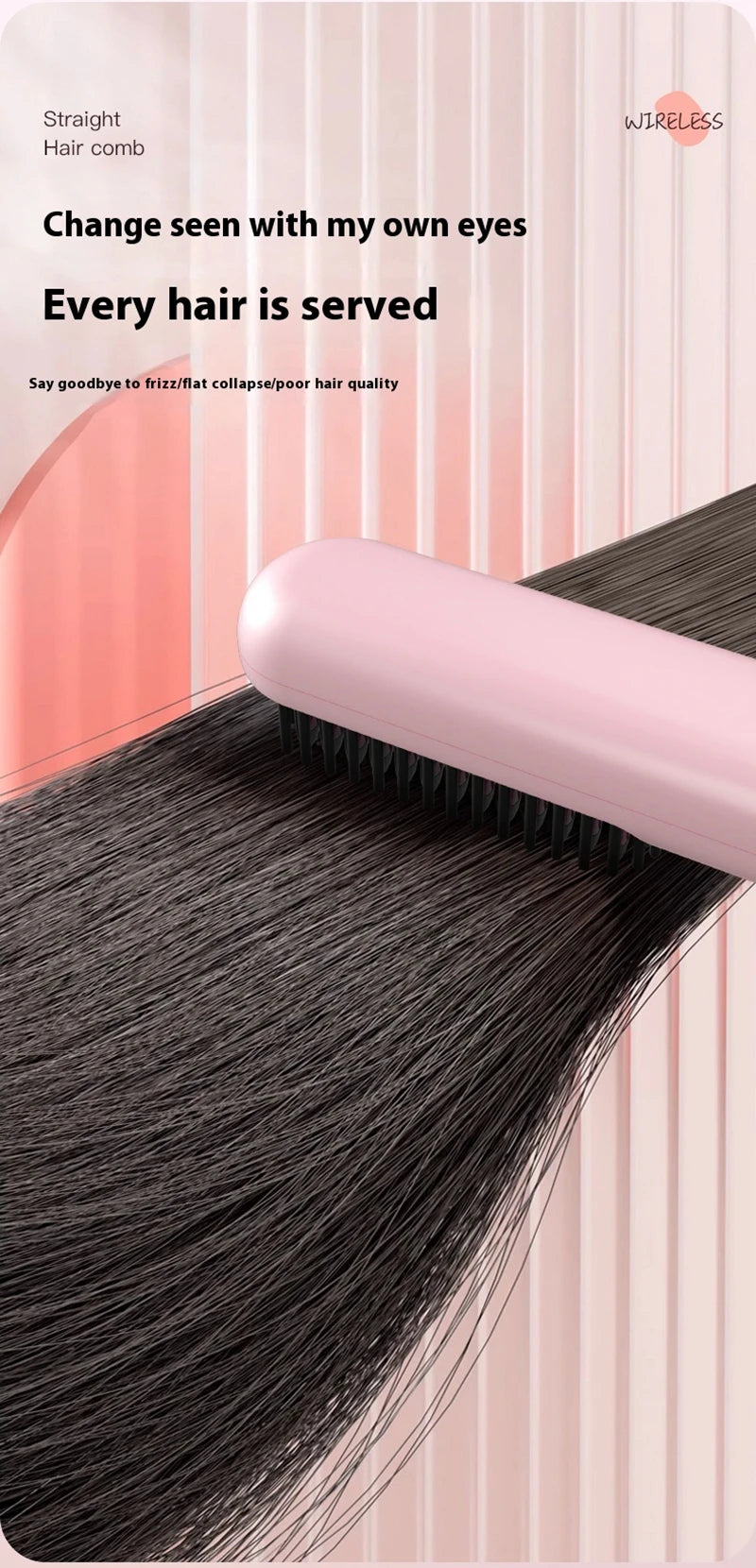 Fast-Heating Ionic Hair Straightening Brush for Frizz-Free Styling - 11