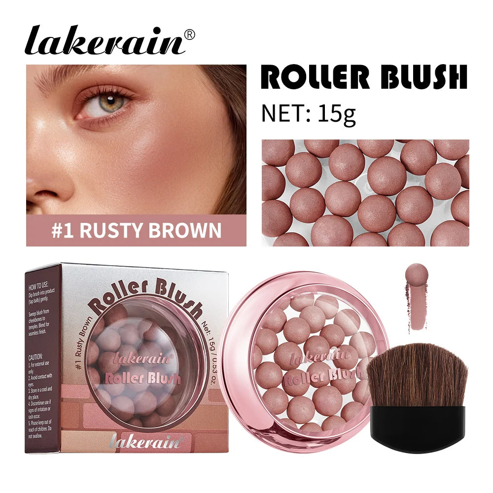 Spherical Shimmer Powder Blush Beads with Applicator