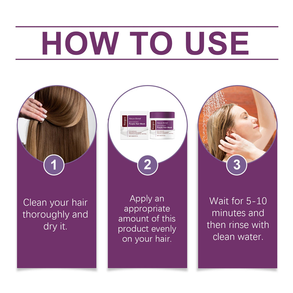 Purple Toning Hair Mask and Shampoo Set for Blonde Hair