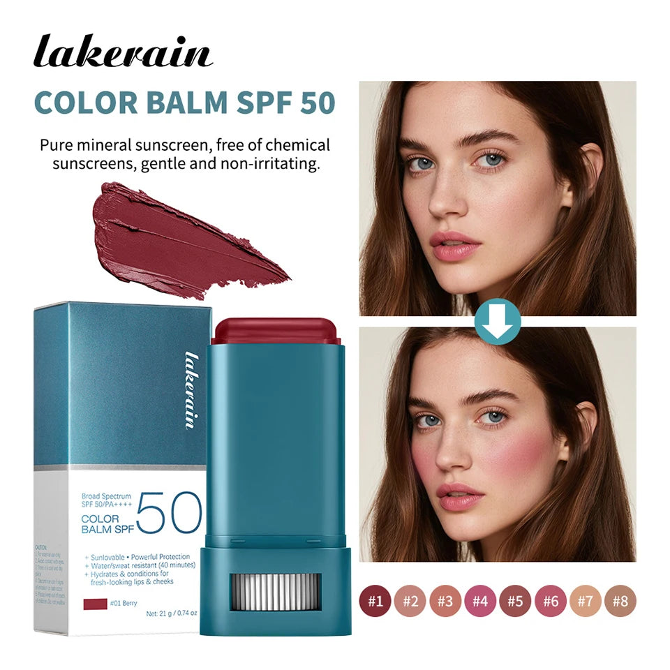 Color Correcting CC Cream and Sunscreen Blush Stick Makeup Set