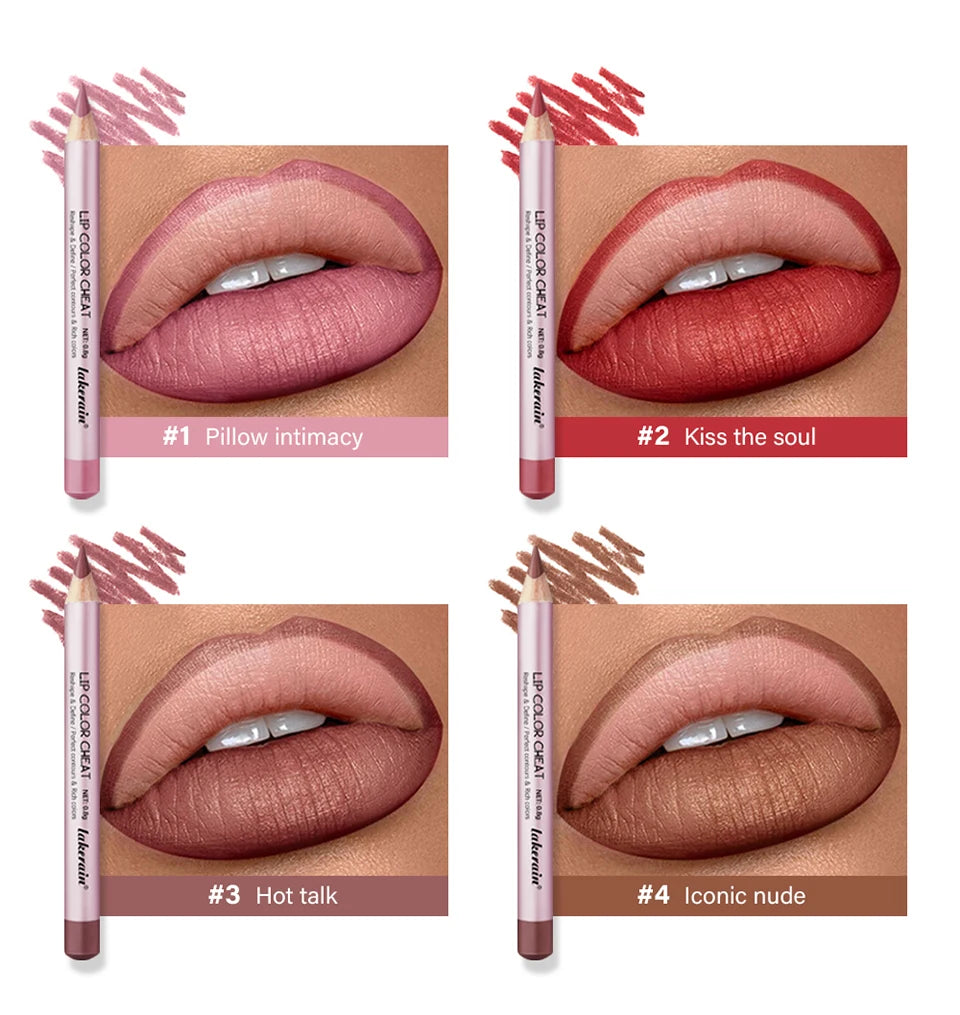 Waterproof Matte Lip Liner Pencil Set for Defined Lips