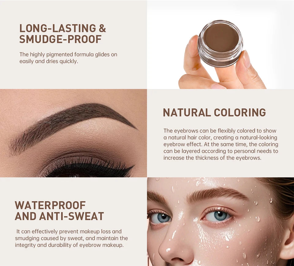 Waterproof Smudge-Proof Eyebrow Pomade Styling Cream