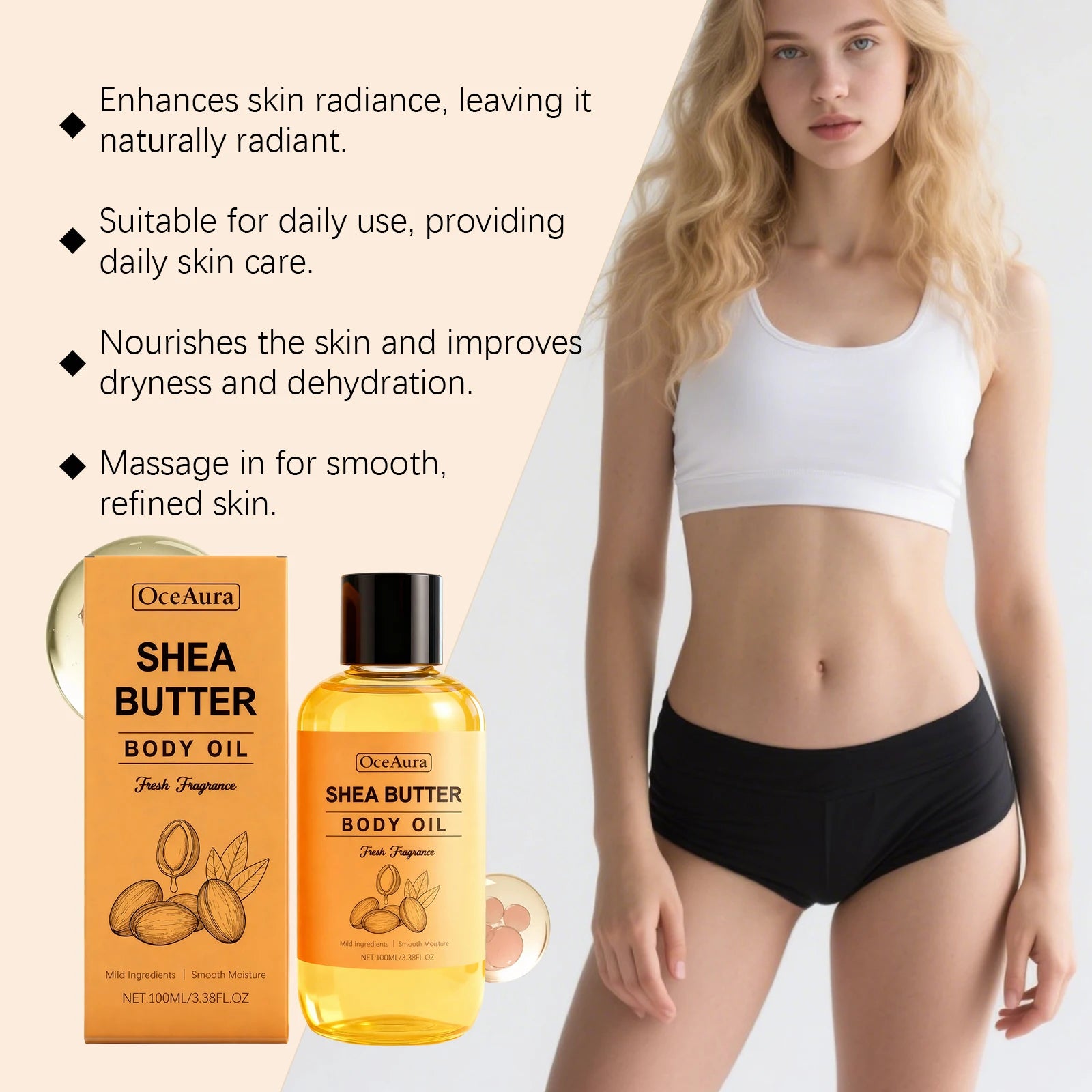 Shea Butter Nourishing Body Oil for Dry Skin - 16