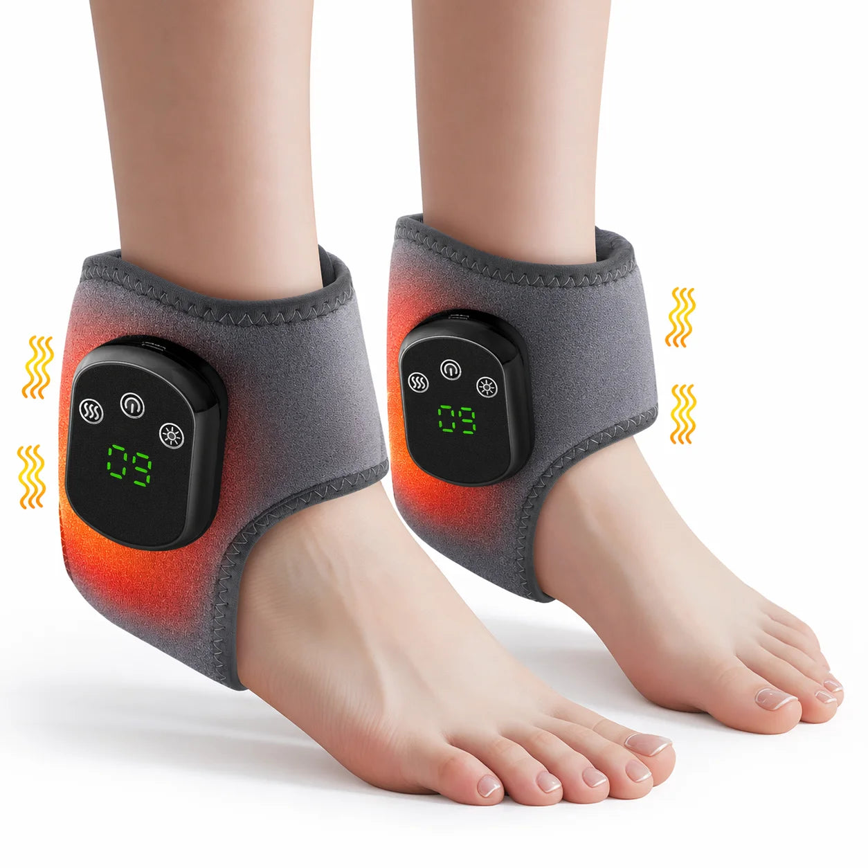 Heated Ankle Massage Wrap with Vibration for Pain Relief - 16