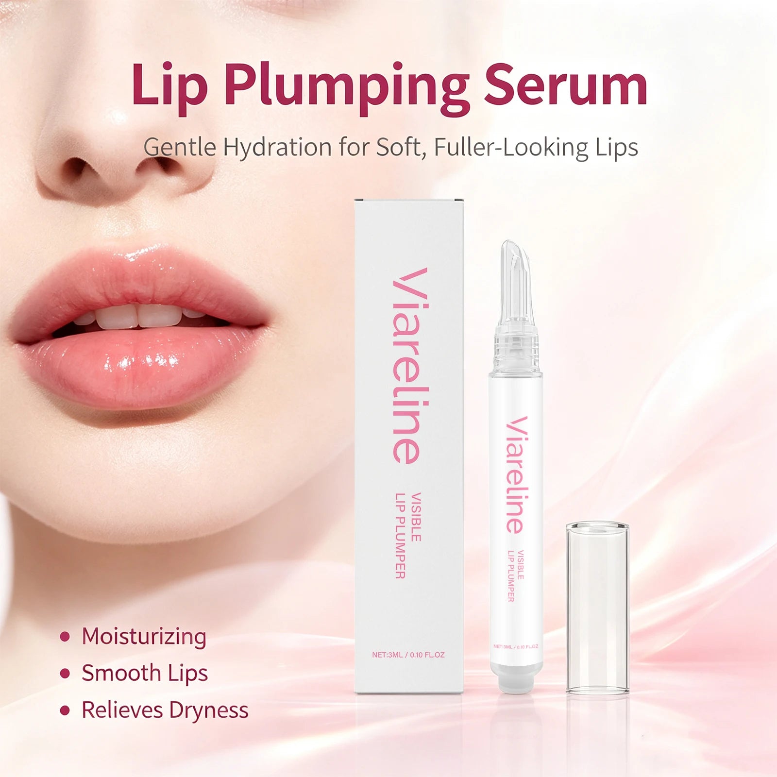 Hydrating Lip Plumper Serum for Smooth Fine-Line Free Lips - 2
