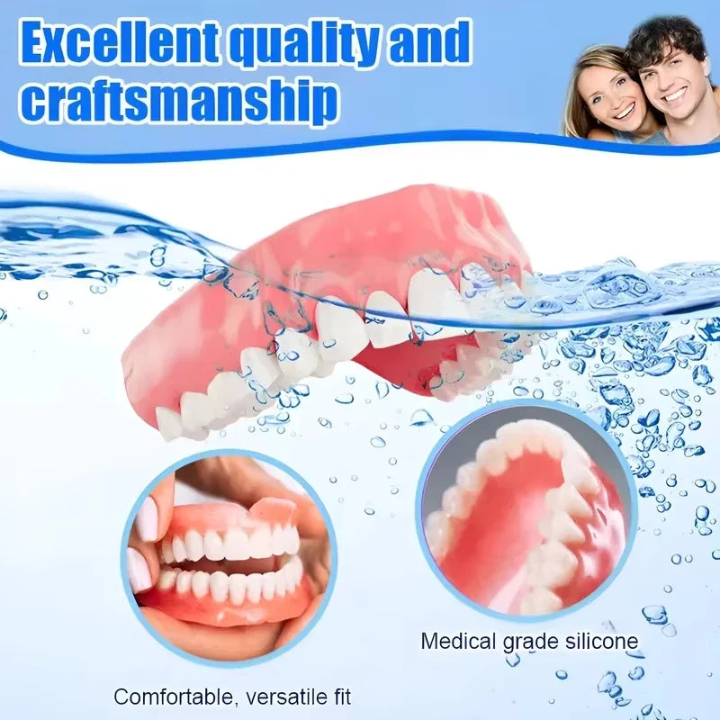 Full Mouth Cosmetic Denture Set with Hygiene Kit and Storage Case