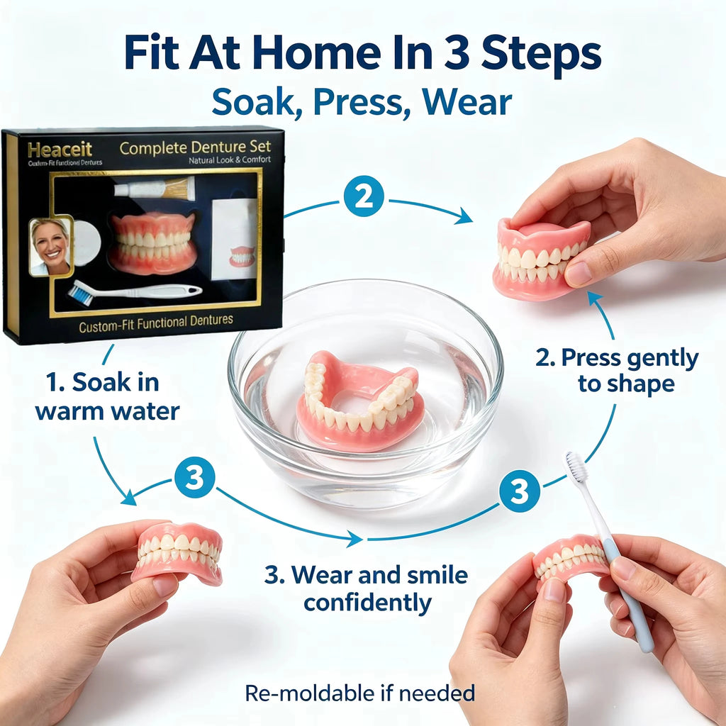 Comfort Fit Silicone Denture Set for Natural Looking Smile