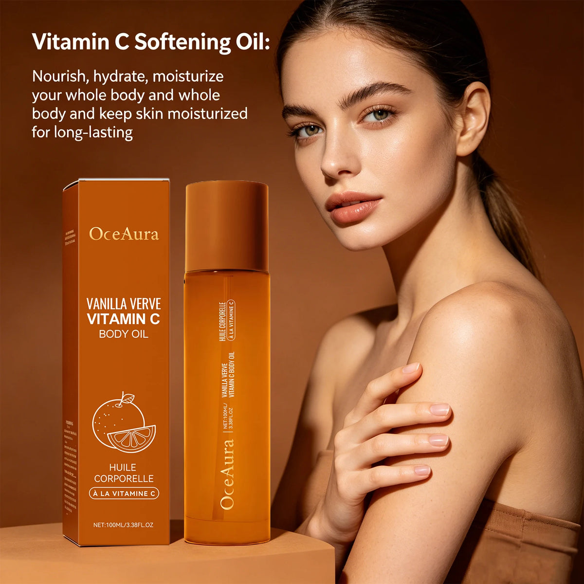 Vitamin C Brightening & Hydrating Body Oil for Dry Skin