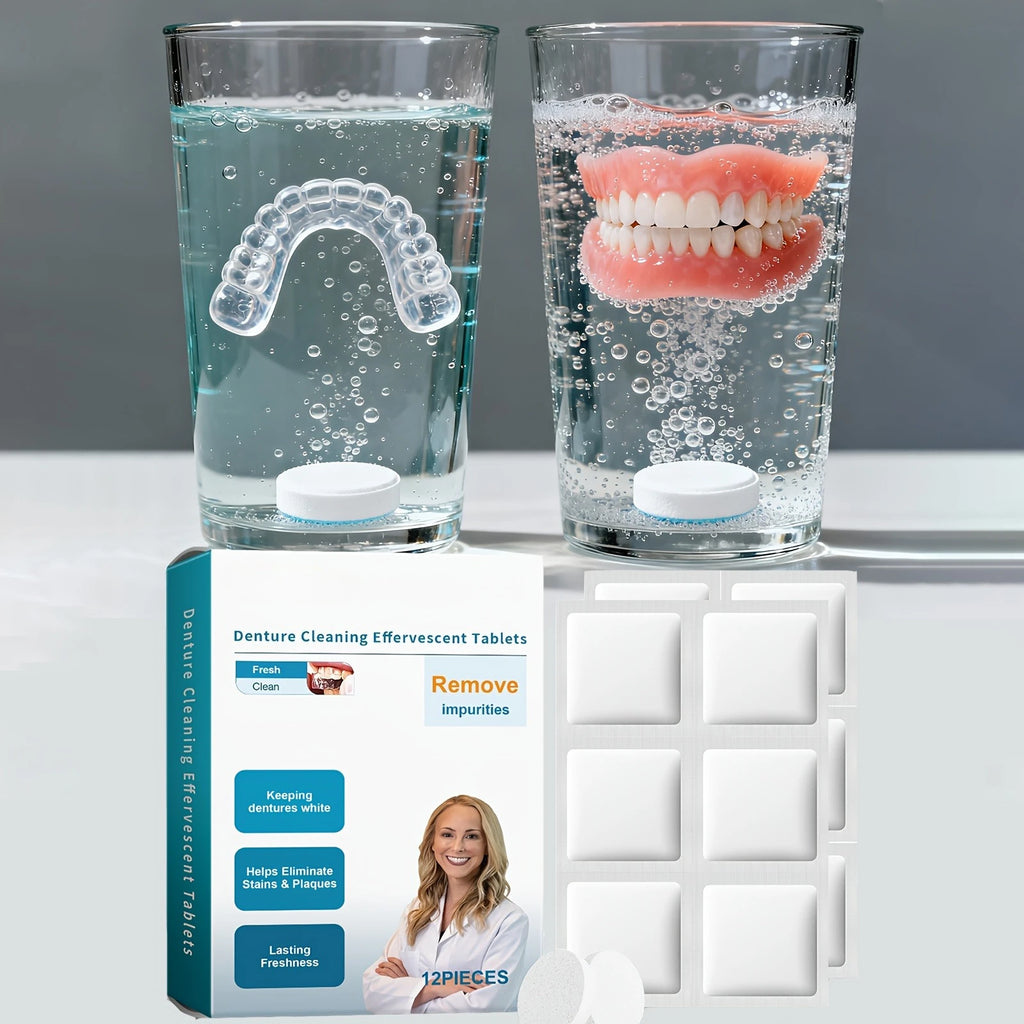 Effervescent Denture Cleaning Tablets - 12 Piece Deep Clean Kit